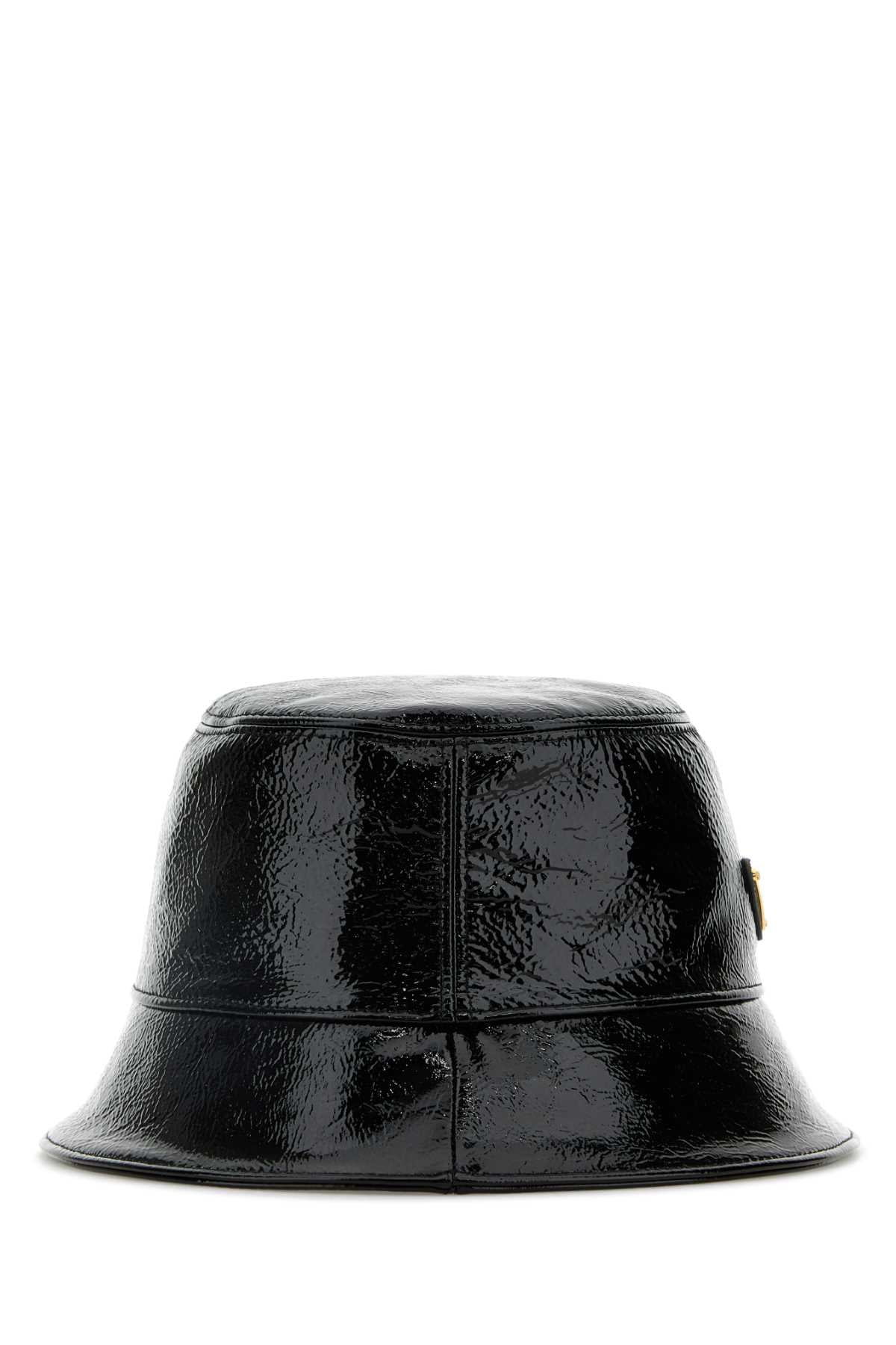 Prada Women Black Naplak Bucket Hat