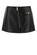 Prada Women Black Leather Mini Skirt