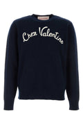 Valentino Garavani Men Navy Blue Wool Sweater