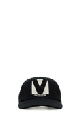 Valentino Garavani Men Black Cotton Baseball Cap