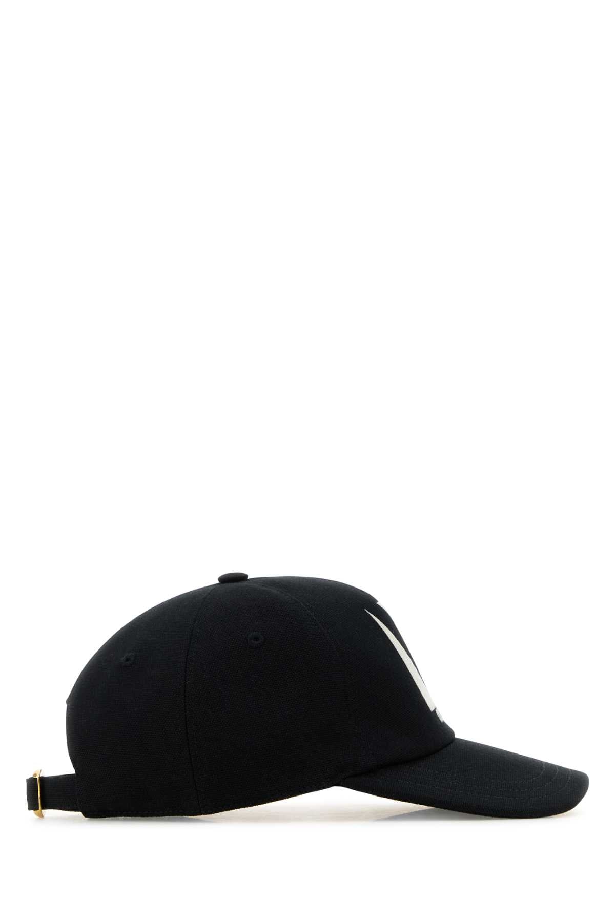 Valentino Garavani Men Black Cotton Baseball Cap