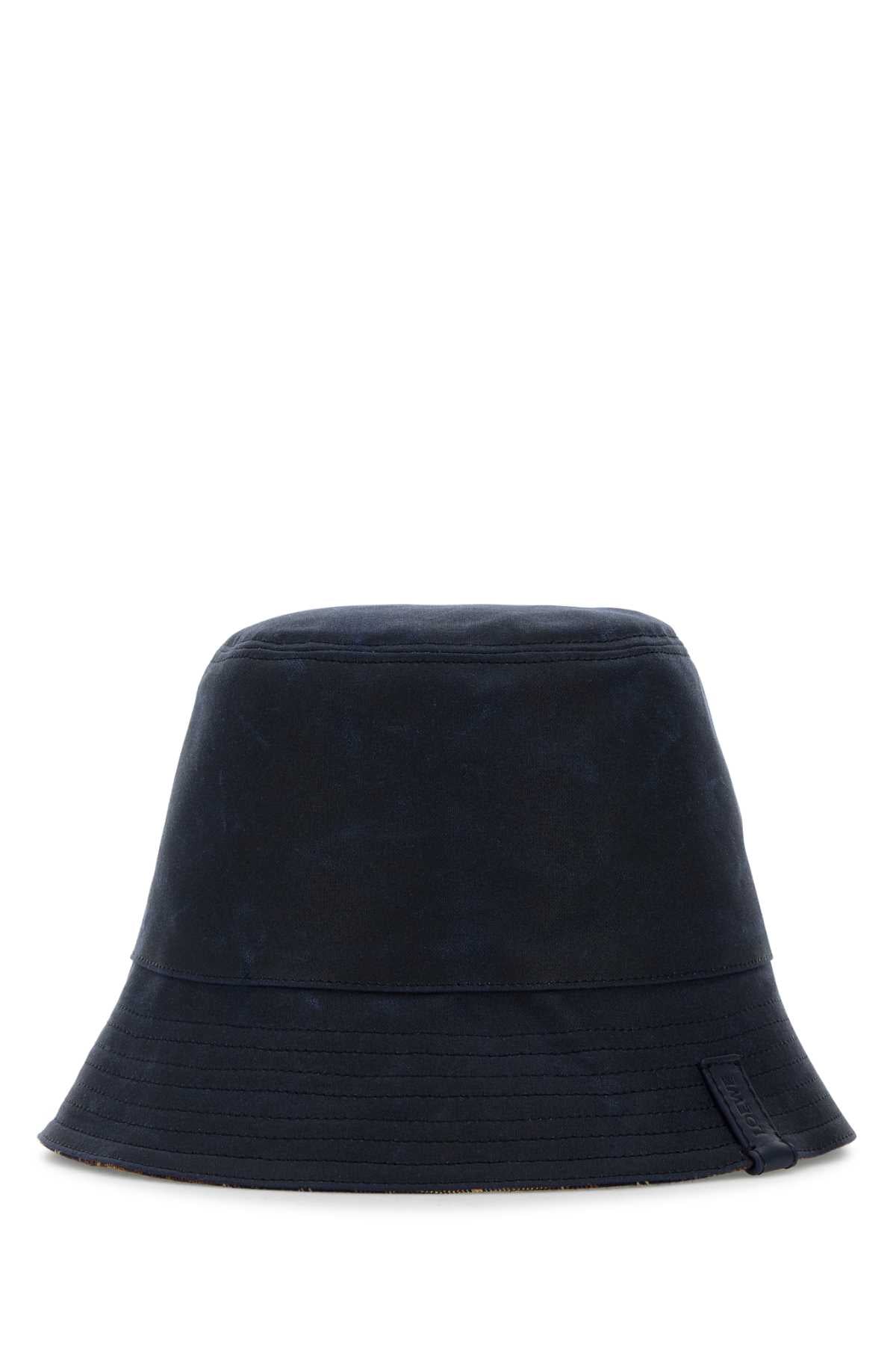 Loewe Men Loewe Men Navy Blue Canvas Reversibile Bucket Hat