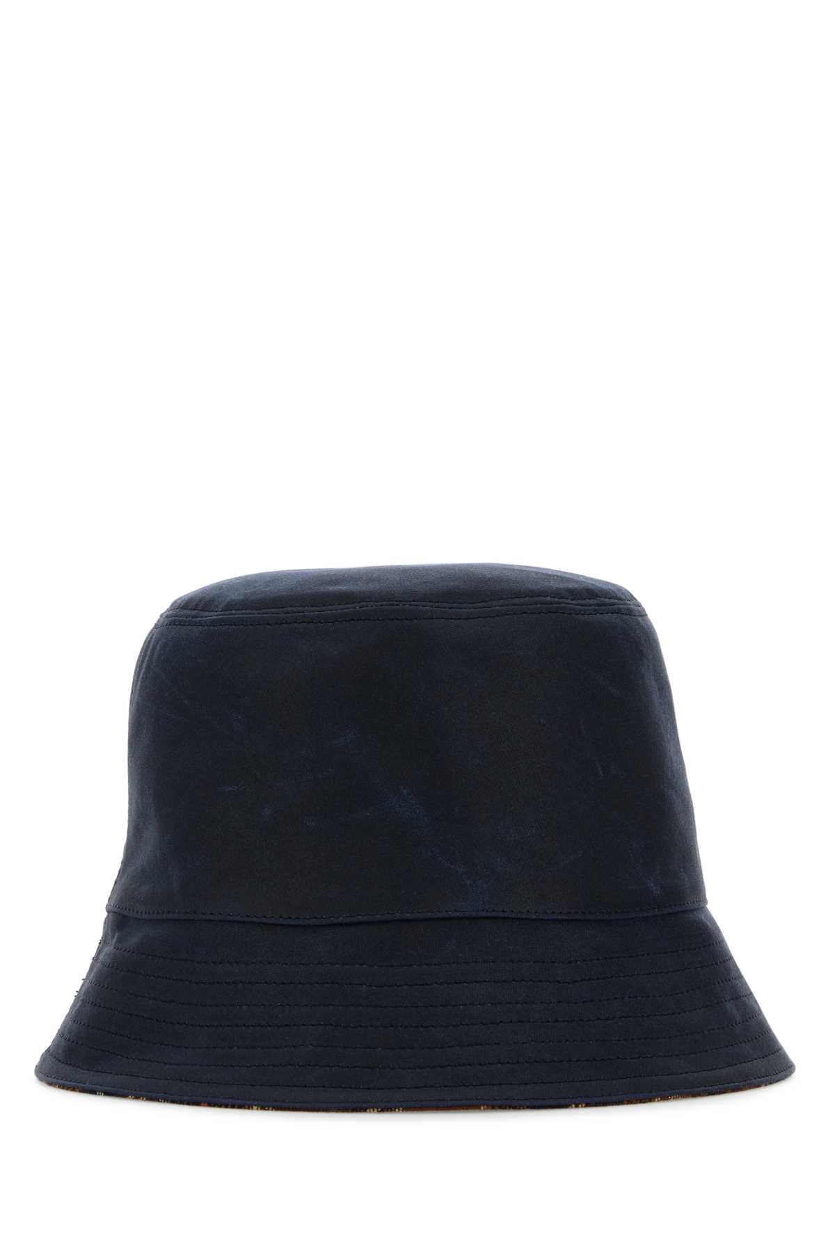 Loewe Men Loewe Men Navy Blue Canvas Reversibile Bucket Hat