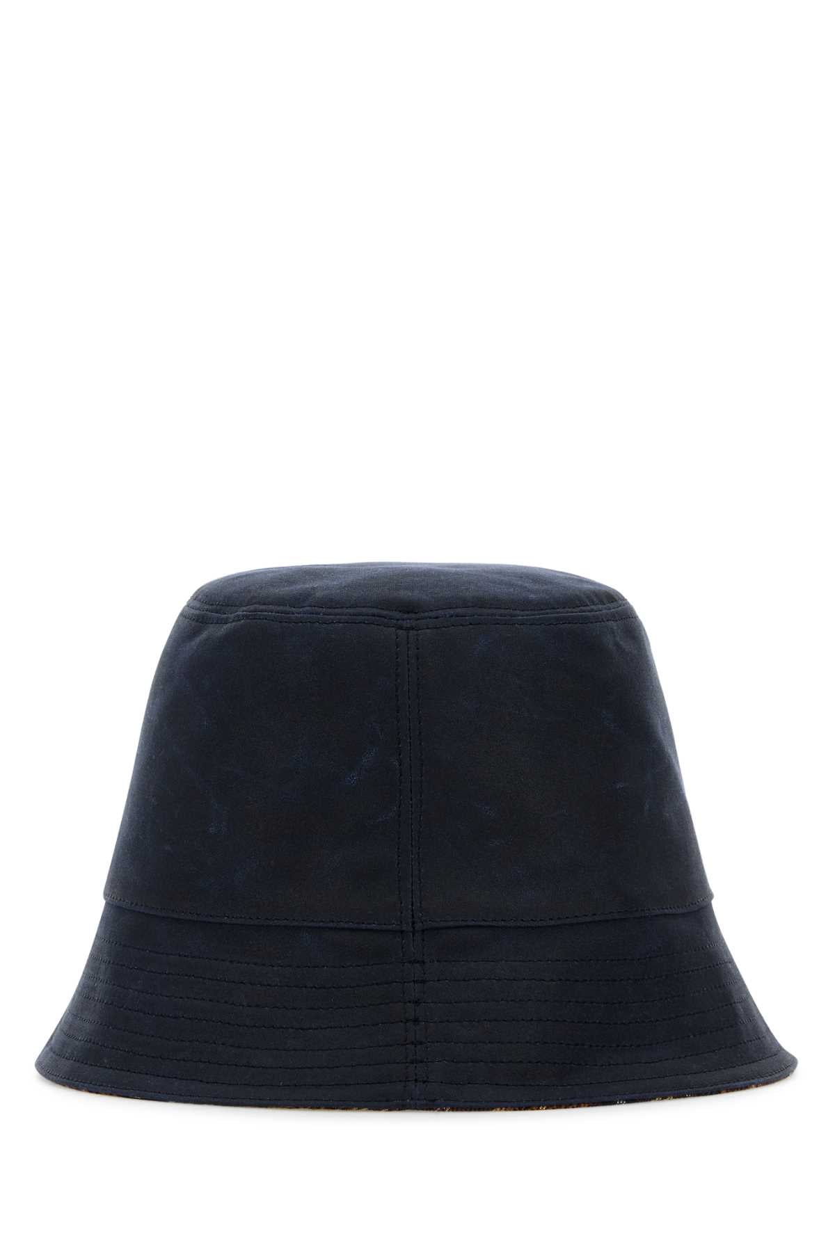 Loewe Men Loewe Men Navy Blue Canvas Reversibile Bucket Hat