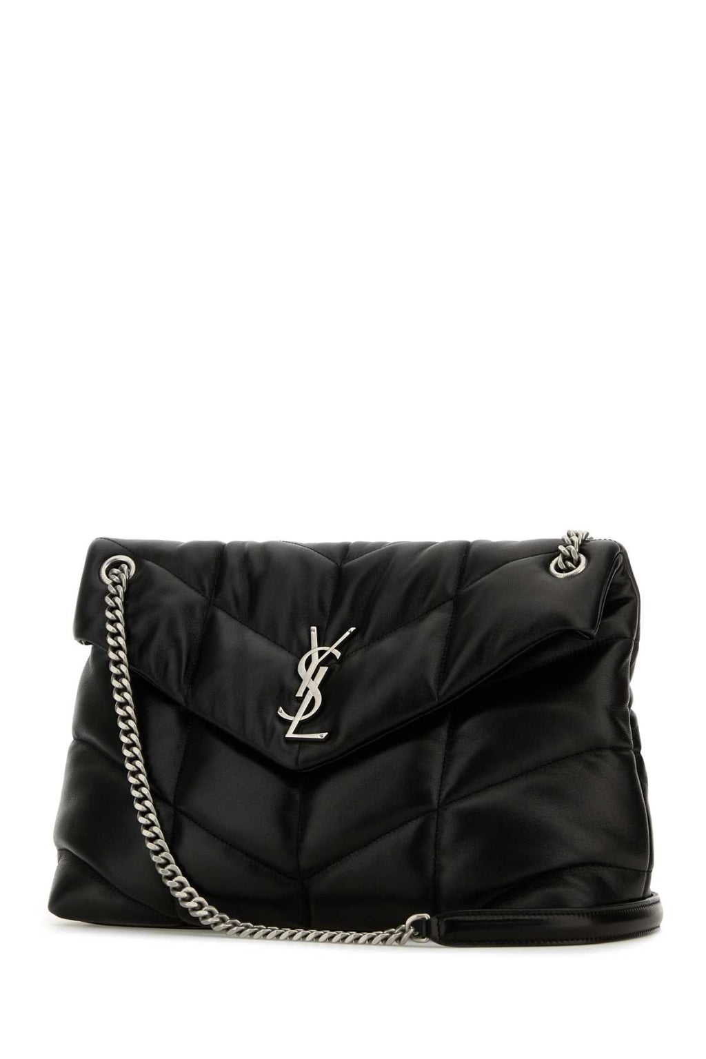 Saint Laurent Women Black Nappa Leather Medium Puffer Shoulder Bag
