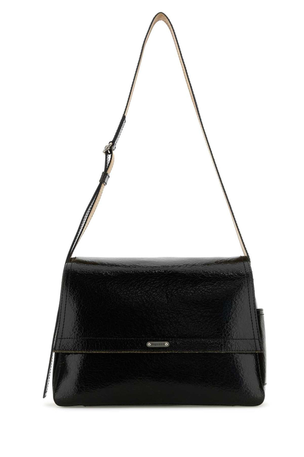Alexander Mcqueen Men Black Leather The Slouch Crossbody Bag