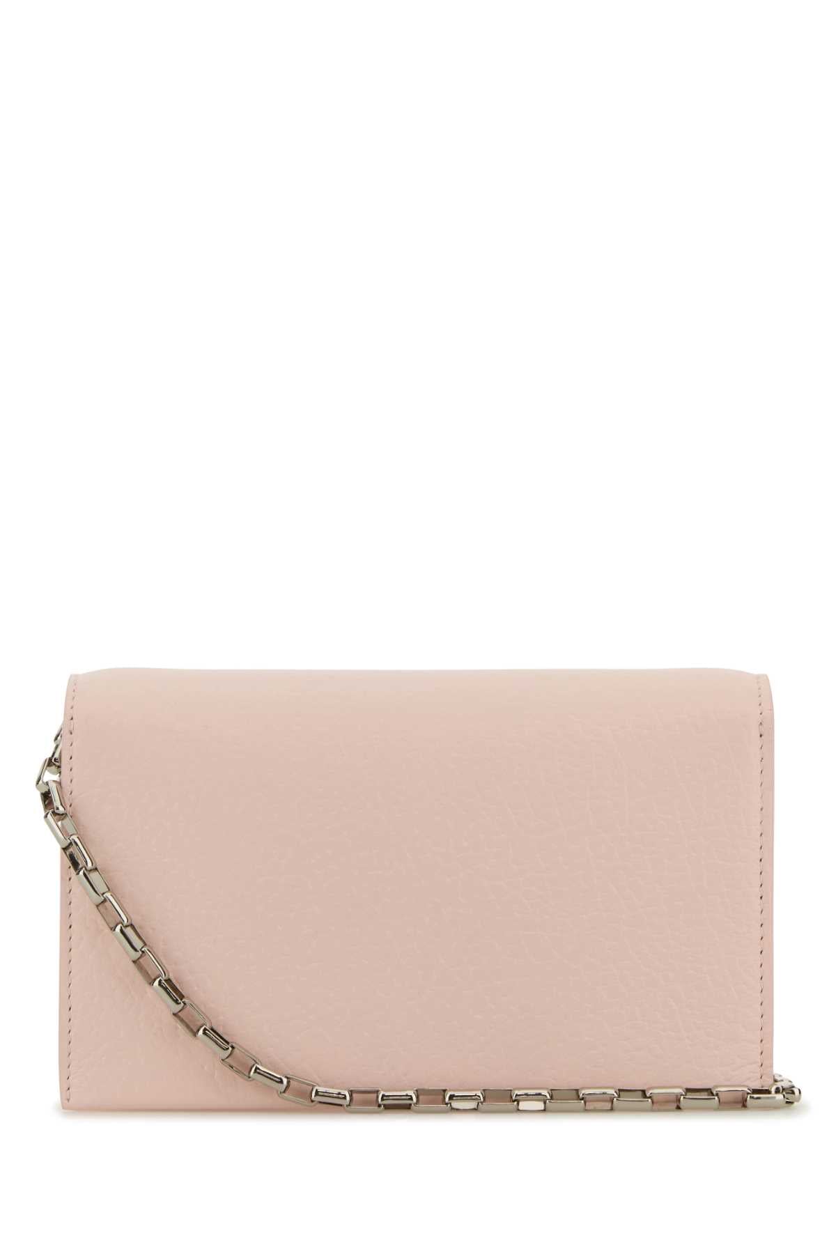 Alexander Mcqueen Women Pink Leather Mini Cross-Bar Clutch