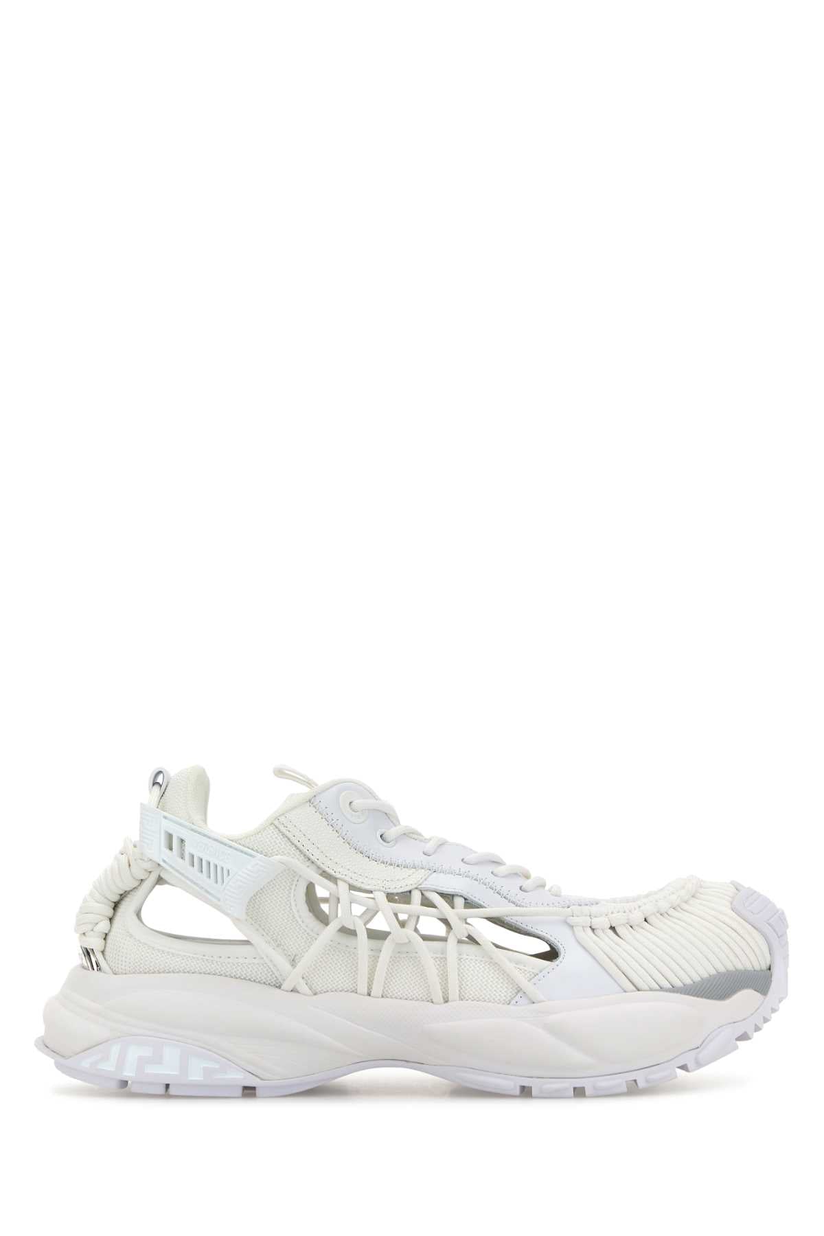 Versace Men White Leather And Fabric Versace Mercury M_Vs_01 Sneakers