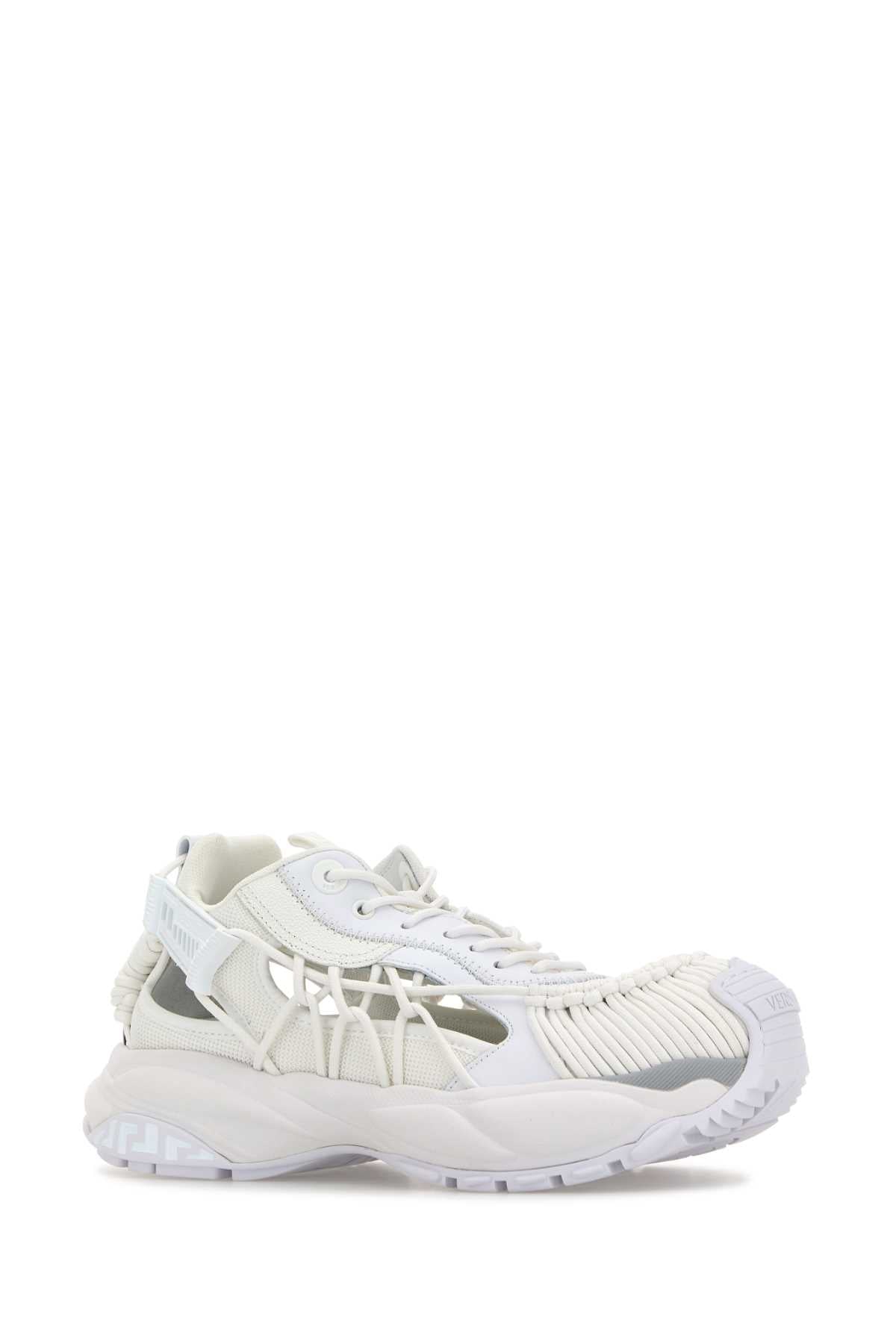 Versace Men White Leather And Fabric Versace Mercury M_Vs_01 Sneakers