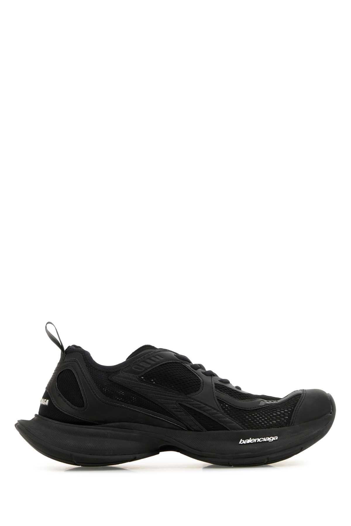 Balenciaga Men Black Mesh And Rubber Circuit Sneakers