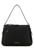 Gucci Women Black Leather Medium Gg Emblem Shoulder Bag