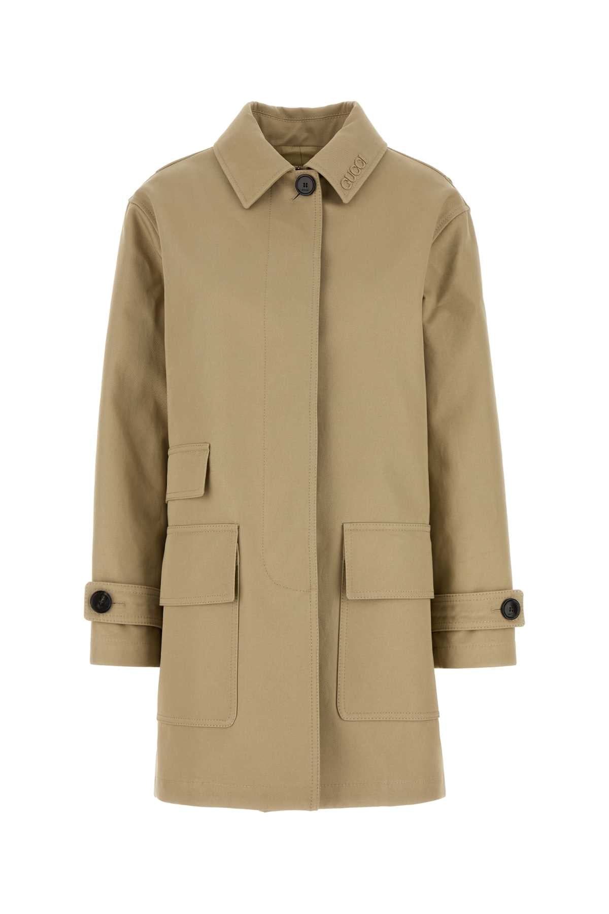 Gucci Women Beige Drill Overcoat