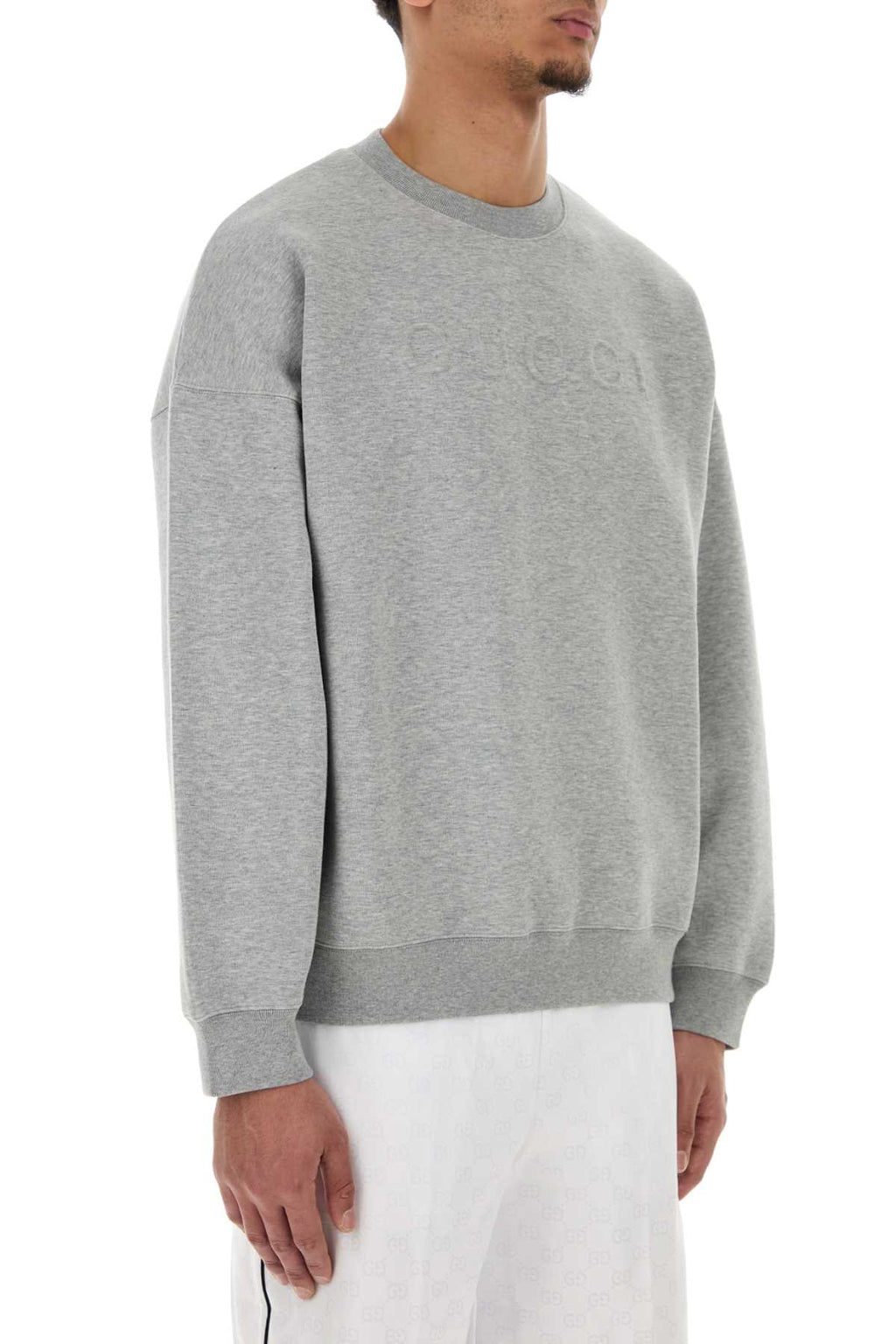 Gucci Men Grey Cotton Blend Oversize Sweatshirt