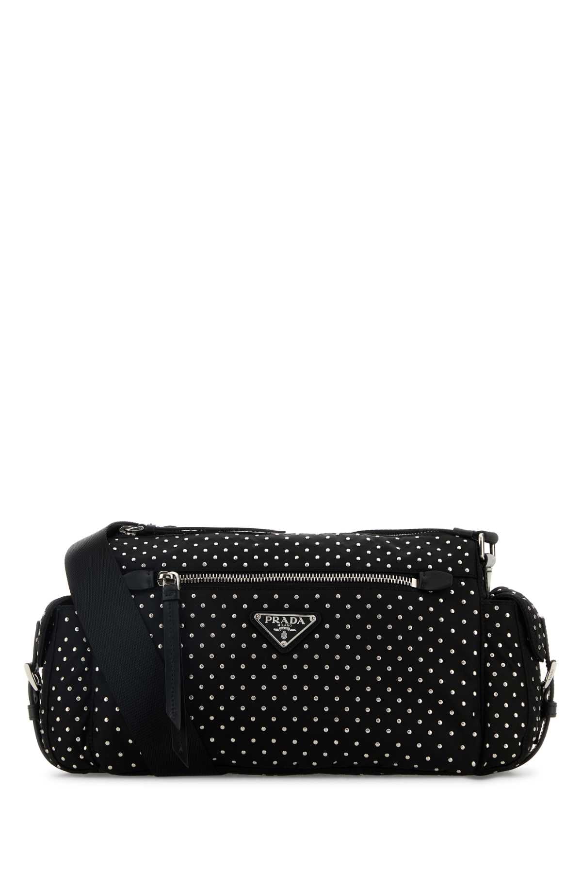 Prada Women Black Nylon Shoulder Bag
