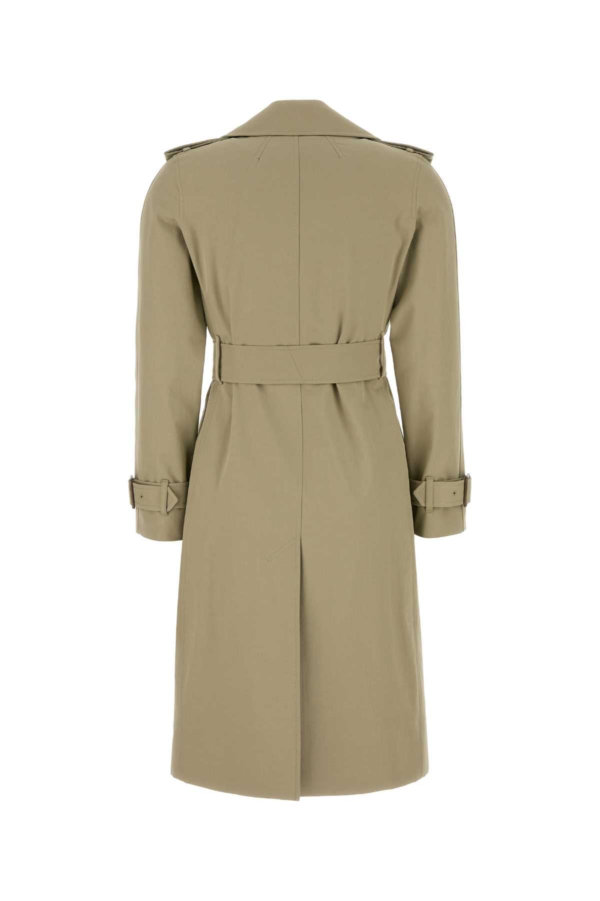Burberry Women Sage Green Gabardine Trench Coat