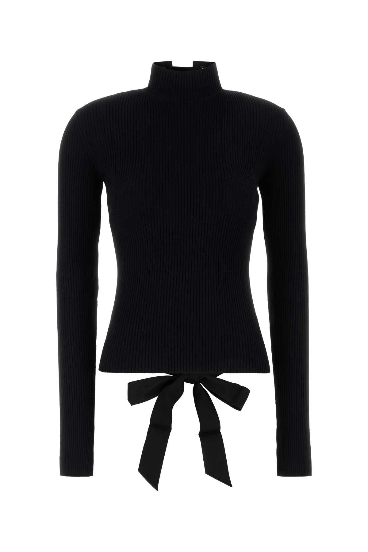 Balenciaga Women Black Stretch Viscose Blend Top