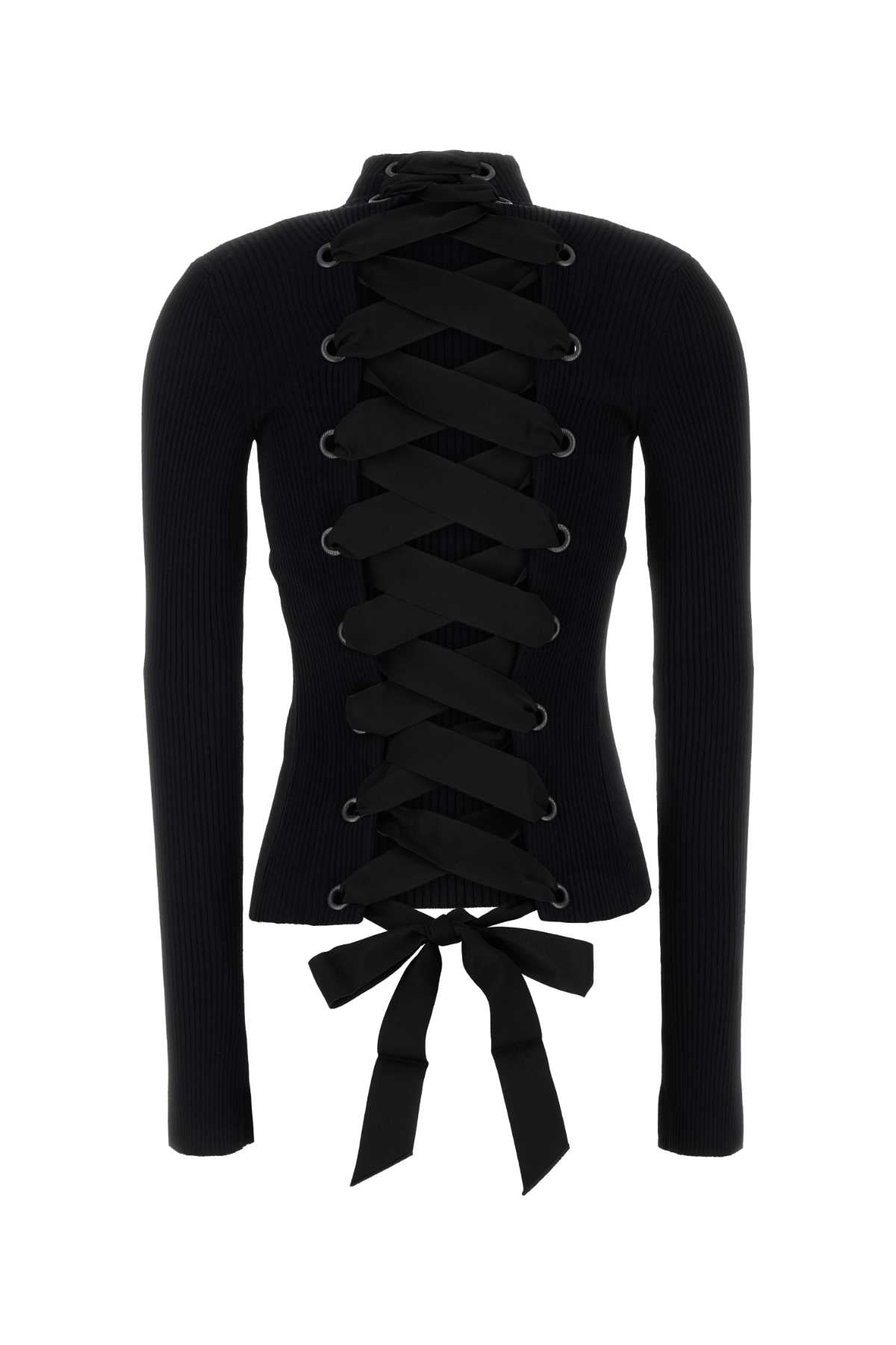 Balenciaga Women Black Stretch Viscose Blend Top