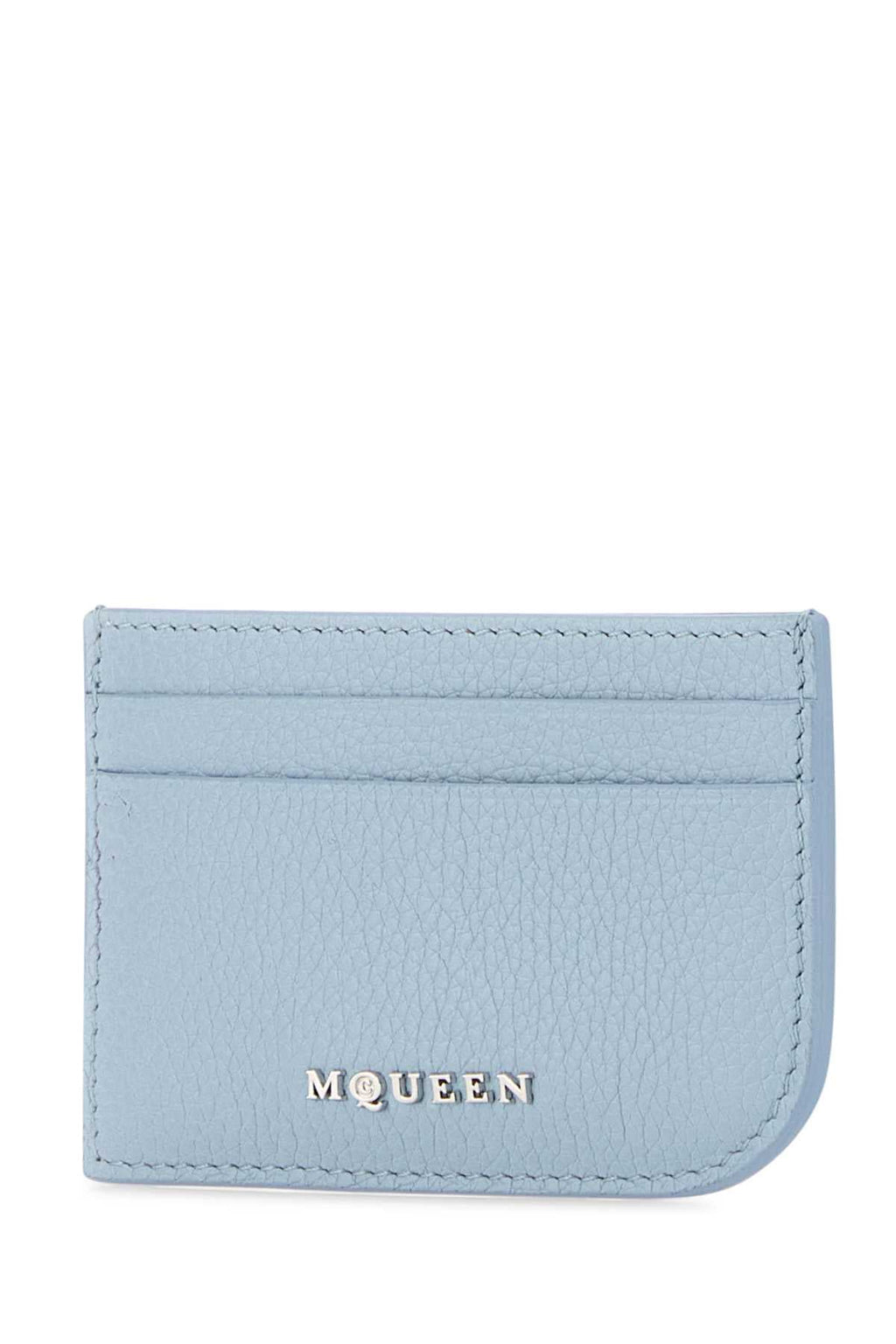 Alexander Mcqueen Men Light Blue Leather Card Holder