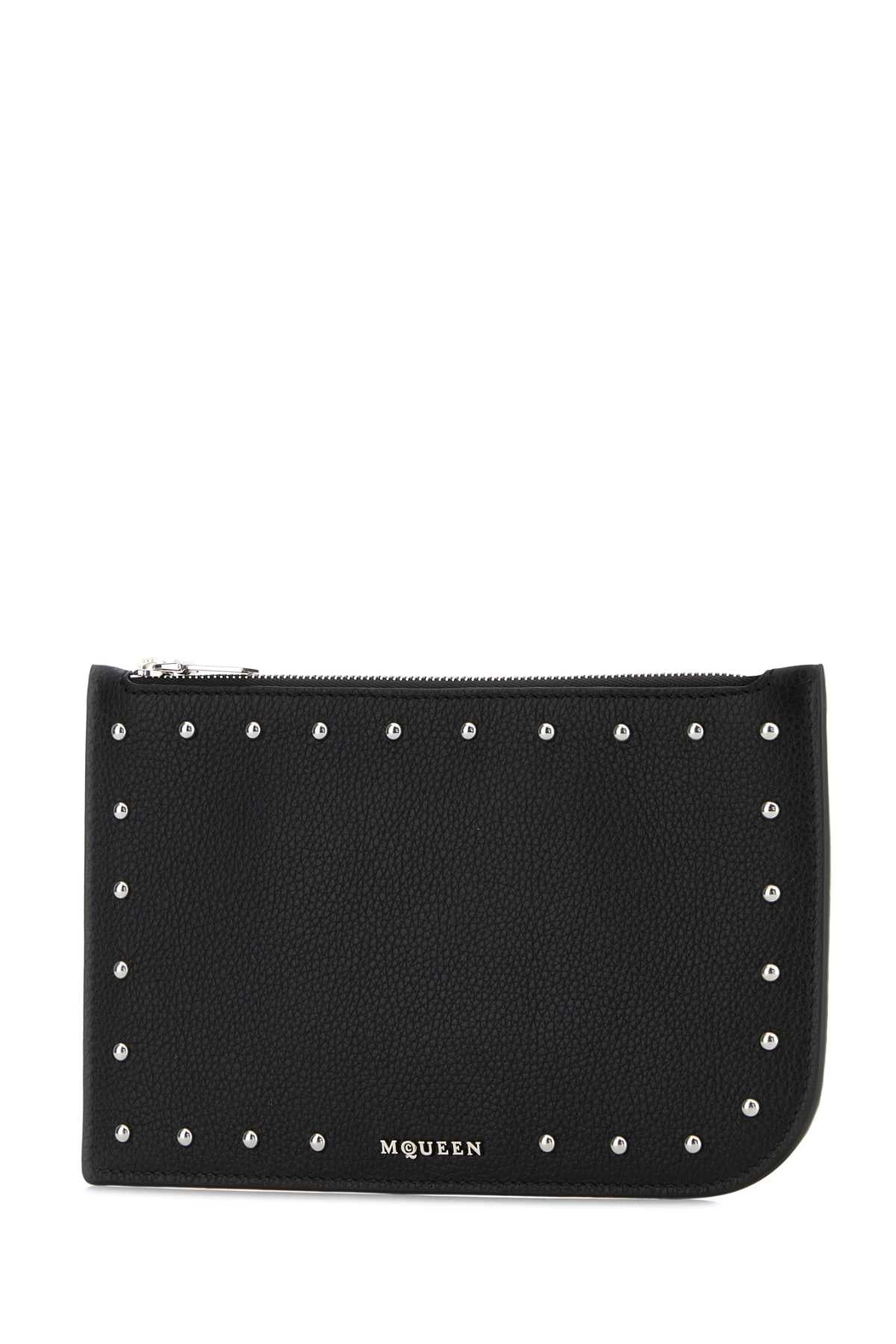 Alexander Mcqueen Men Black Leather Pouch