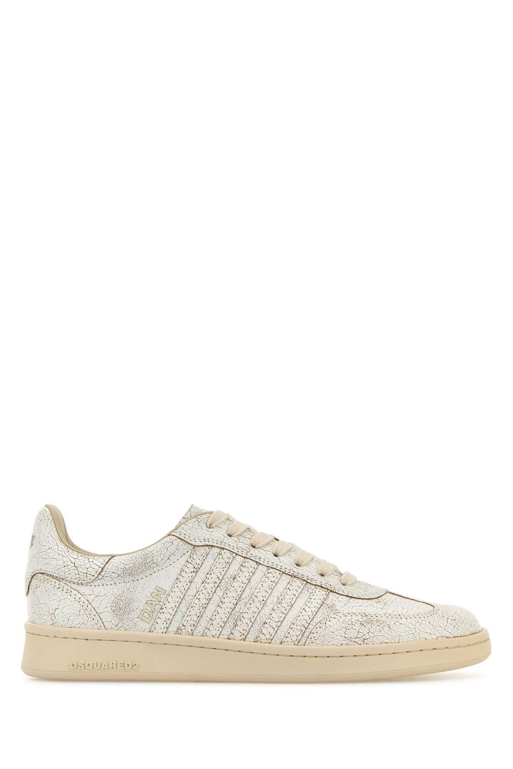 Dsquared Men White Leather Boxer Sneakers