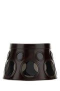 Prada Women Dark Brown Leather Hat