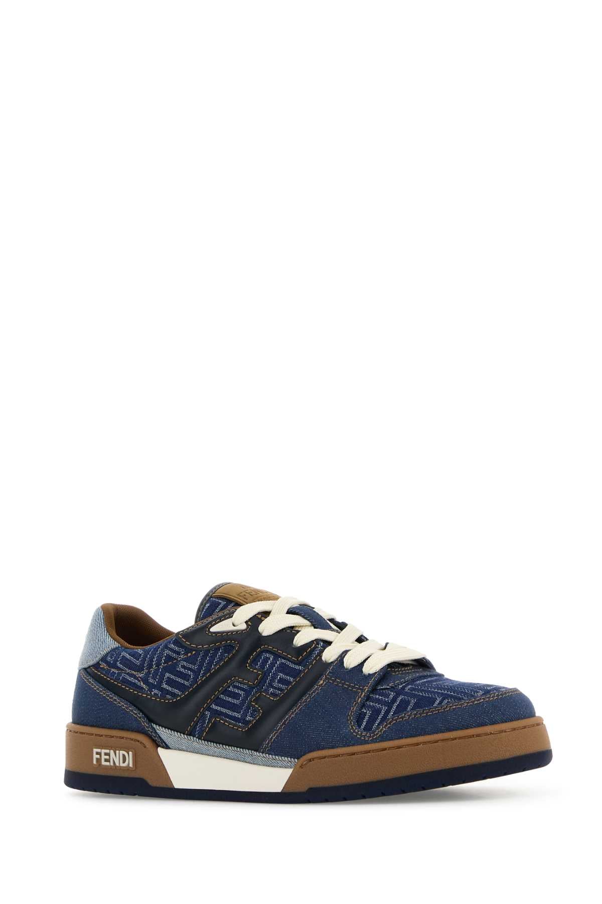 Fendi Men Denim Fendi Match Sneakers