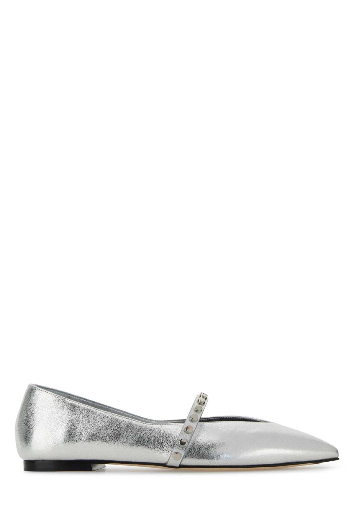 Alexander Mcqueen Women Silver Leather Ballerinas