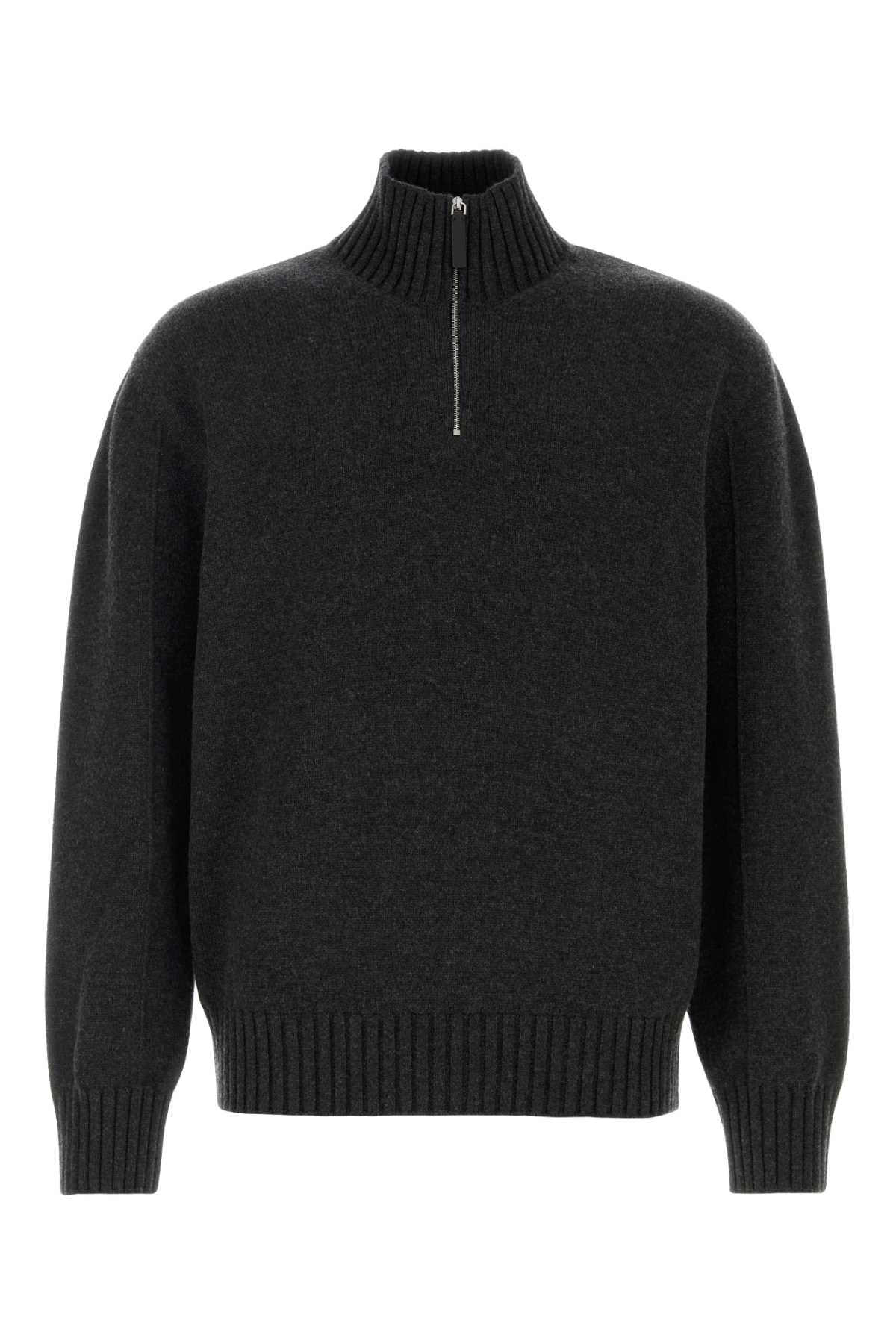 Salvatore Ferragamo Men Slate Cashmere Blend Sweater
