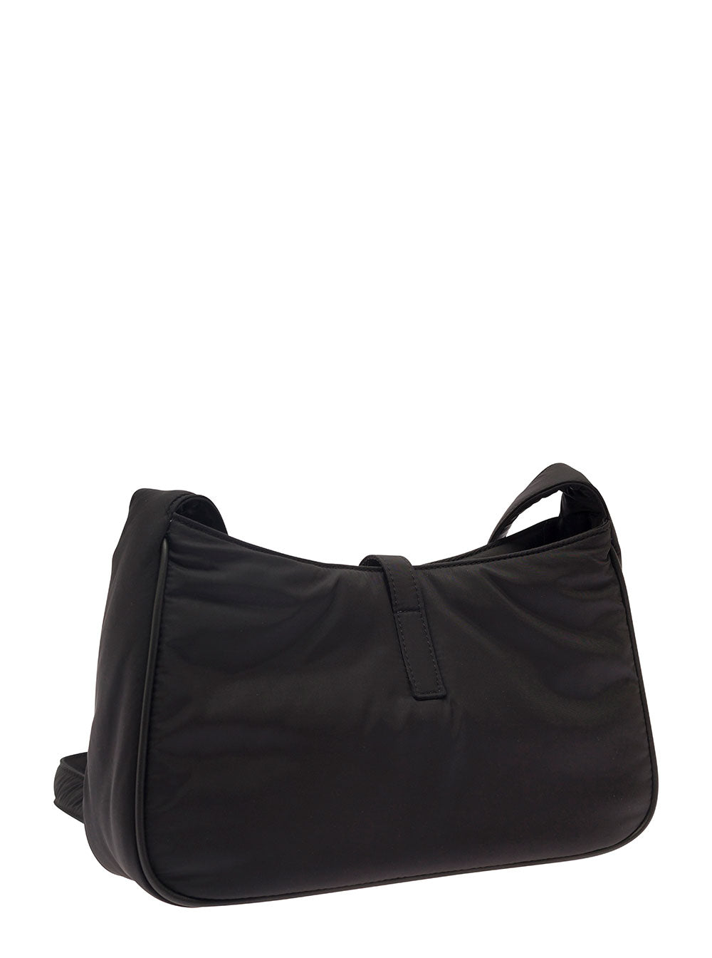 Saint Laurent Men 'Le 5 À 7' Black Shoulder Bag With Cassandre Fastening In Recycled Nylon Man