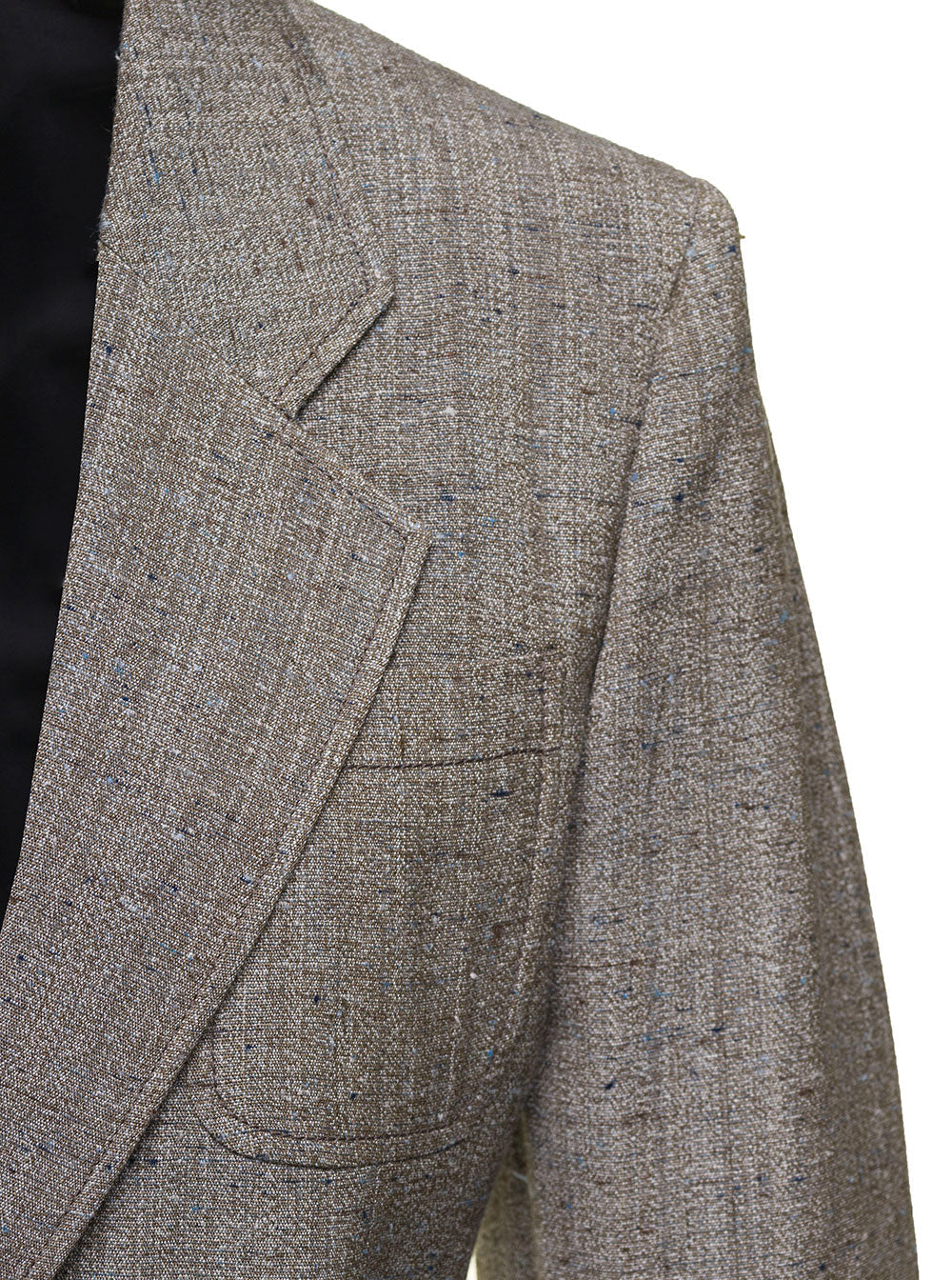 Bottega Veneta Women Grey Single-Breasted Slim-Fitted Jacket With Single Button In Viscose Blend Woman
