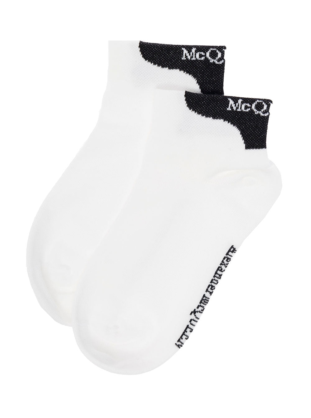 Alexander Mcqueen Women Alexander Mcqueen Woman's White Cotton Socks With Logo