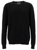 Alexander Mcqueen Men Black Sweater With Tonal Skull Embellishment In Cotton Man