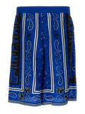 Off-White Men Blue Bandana Paisley Print Shorts In Viscose Man