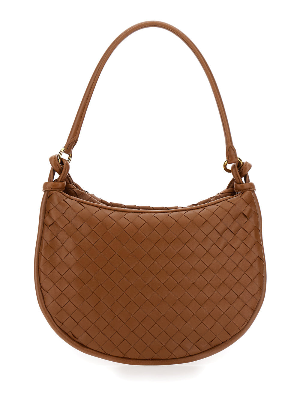 Bottega Veneta Women 'Gemelli Medium' Light Brown Hobo Shoulder Bag With Intrecciato Motif In Leather Woman