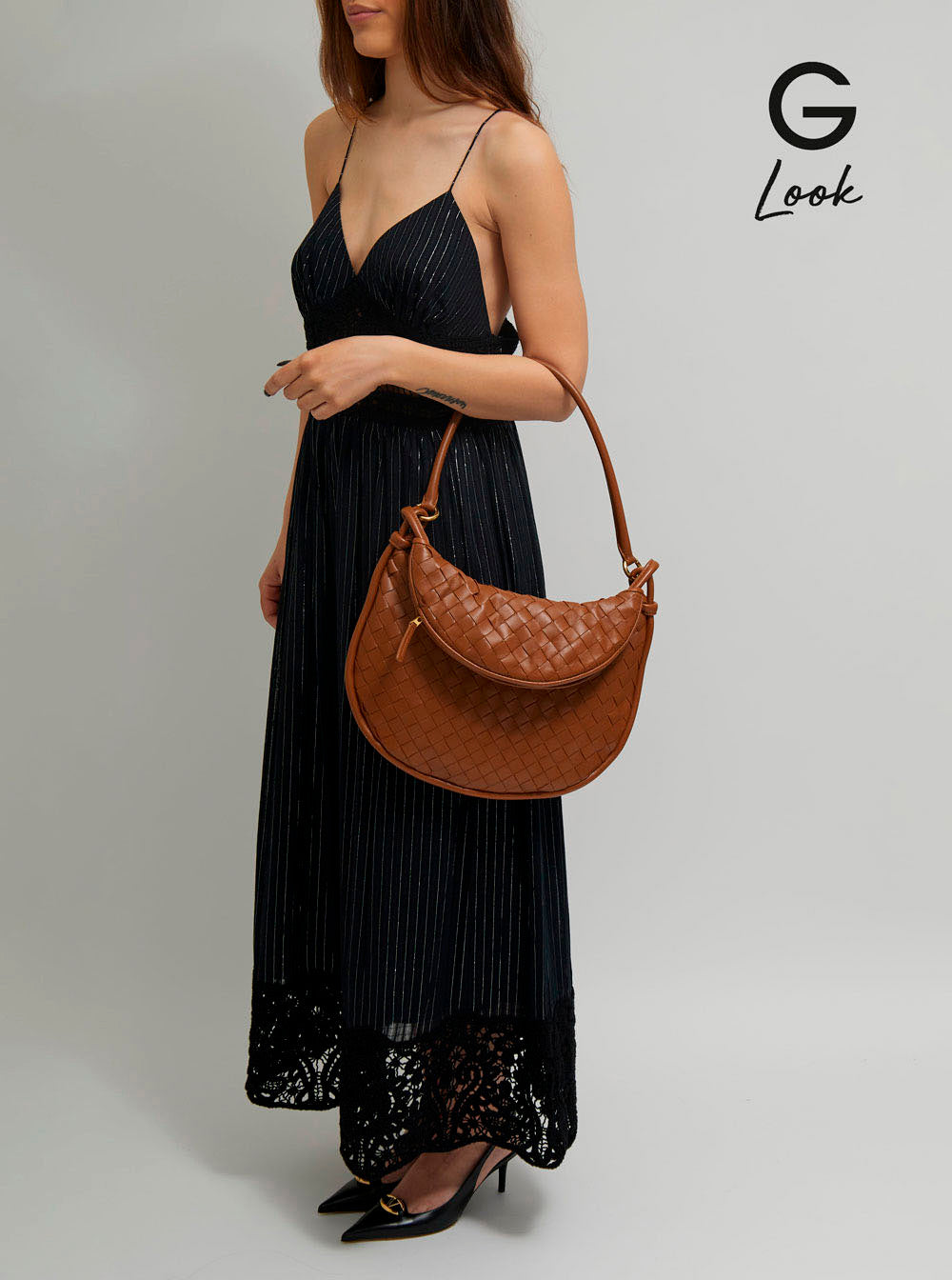 Bottega Veneta Women 'Gemelli Medium' Light Brown Hobo Shoulder Bag With Intrecciato Motif In Leather Woman