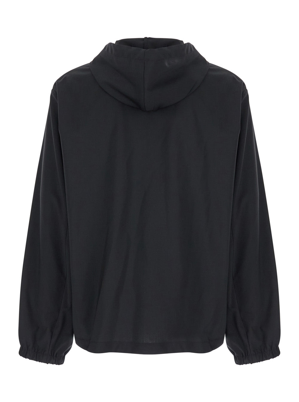 Givenchy Men Black Zip-Up Hoodie With Logo Detail In Wool Man