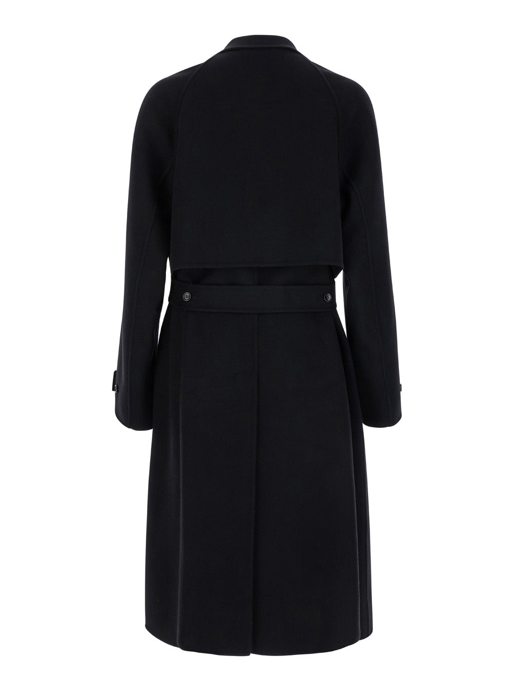 Gucci Men Black Single-Breasted Coat With Wide Notched Revers And Belt In Wool Man