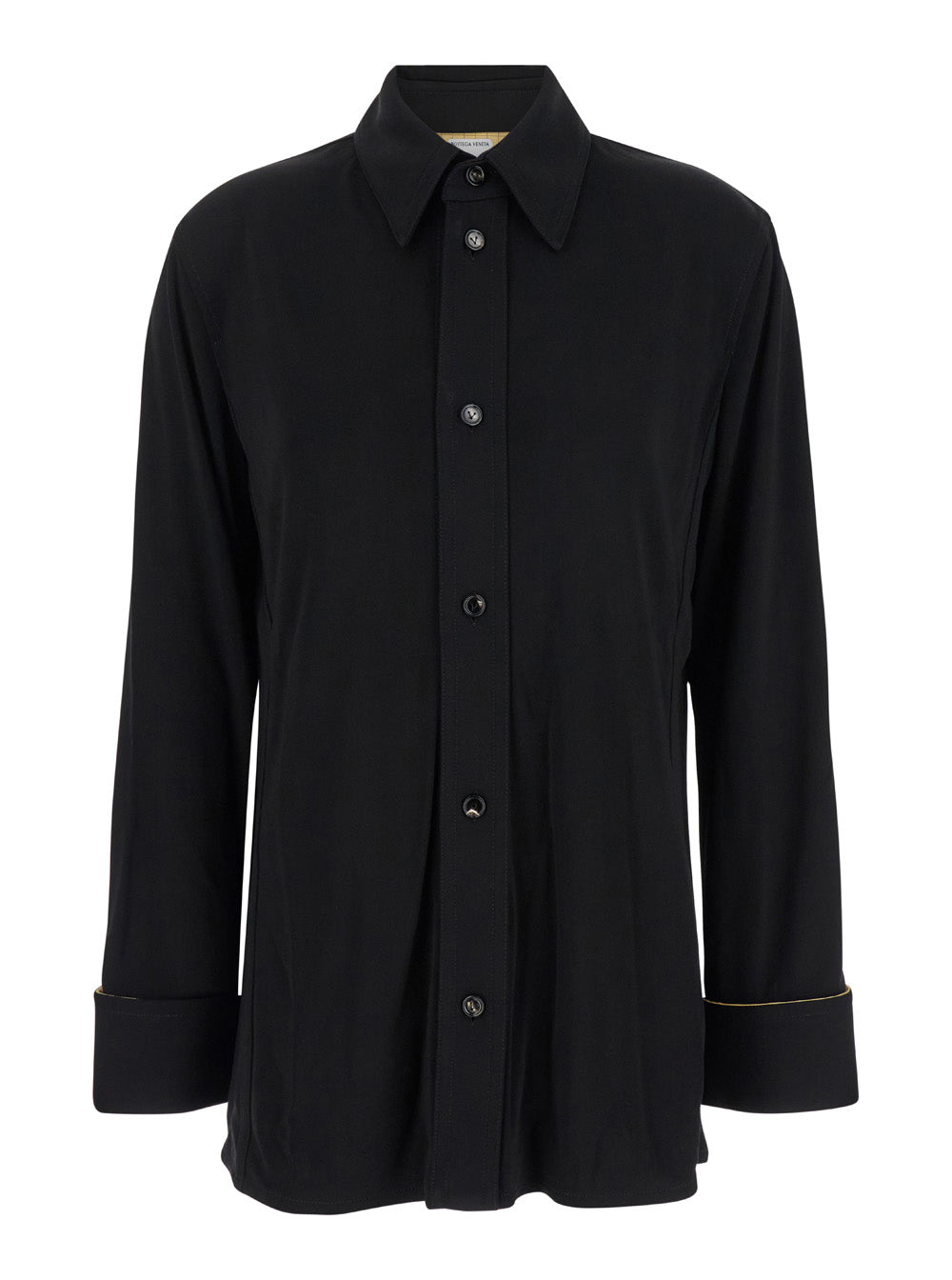 Bottega Veneta Women Black Shirt With Notebook Cuffs In Viscose Woman