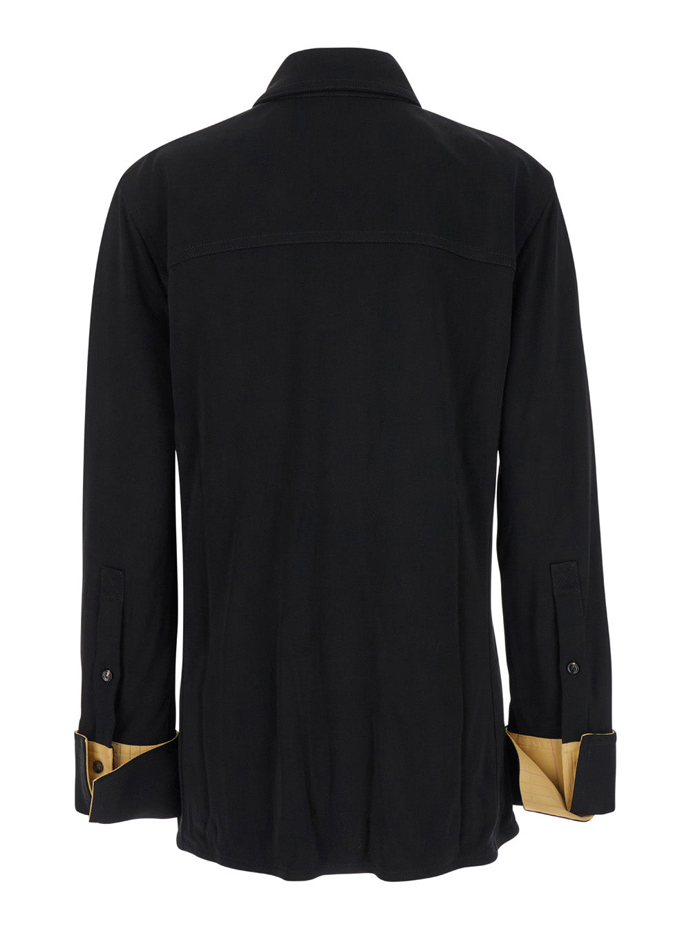 Bottega Veneta Women Black Shirt With Notebook Cuffs In Viscose Woman