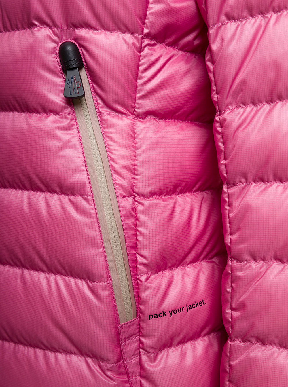 Moncler Grenoble Women 'Walibi' Pink Down Jacket With Logo Patch In Polyamide Woman