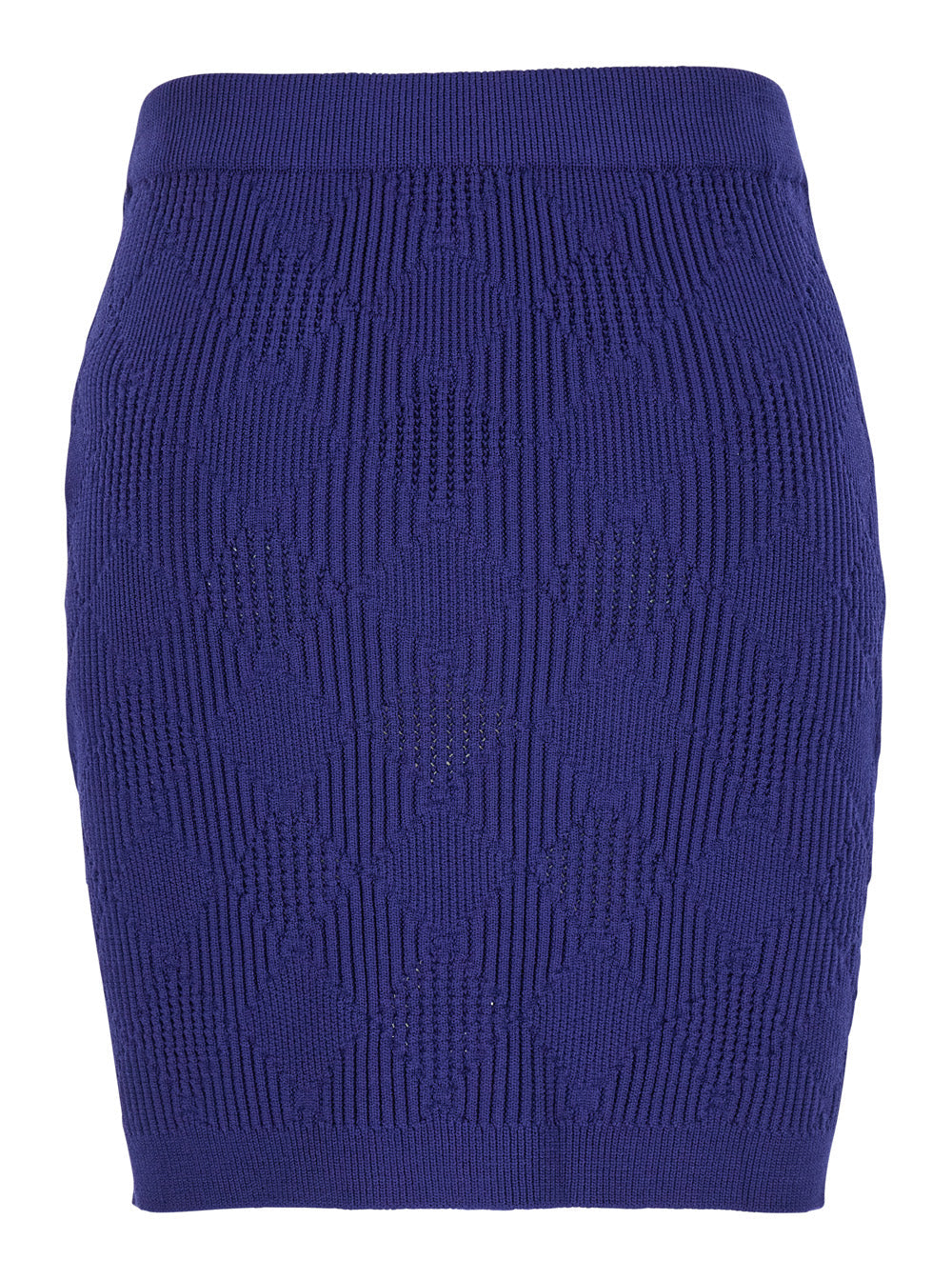 Balmain Women Blue Mini Skirt With Jewel Buttons In Viscose Blend Woman