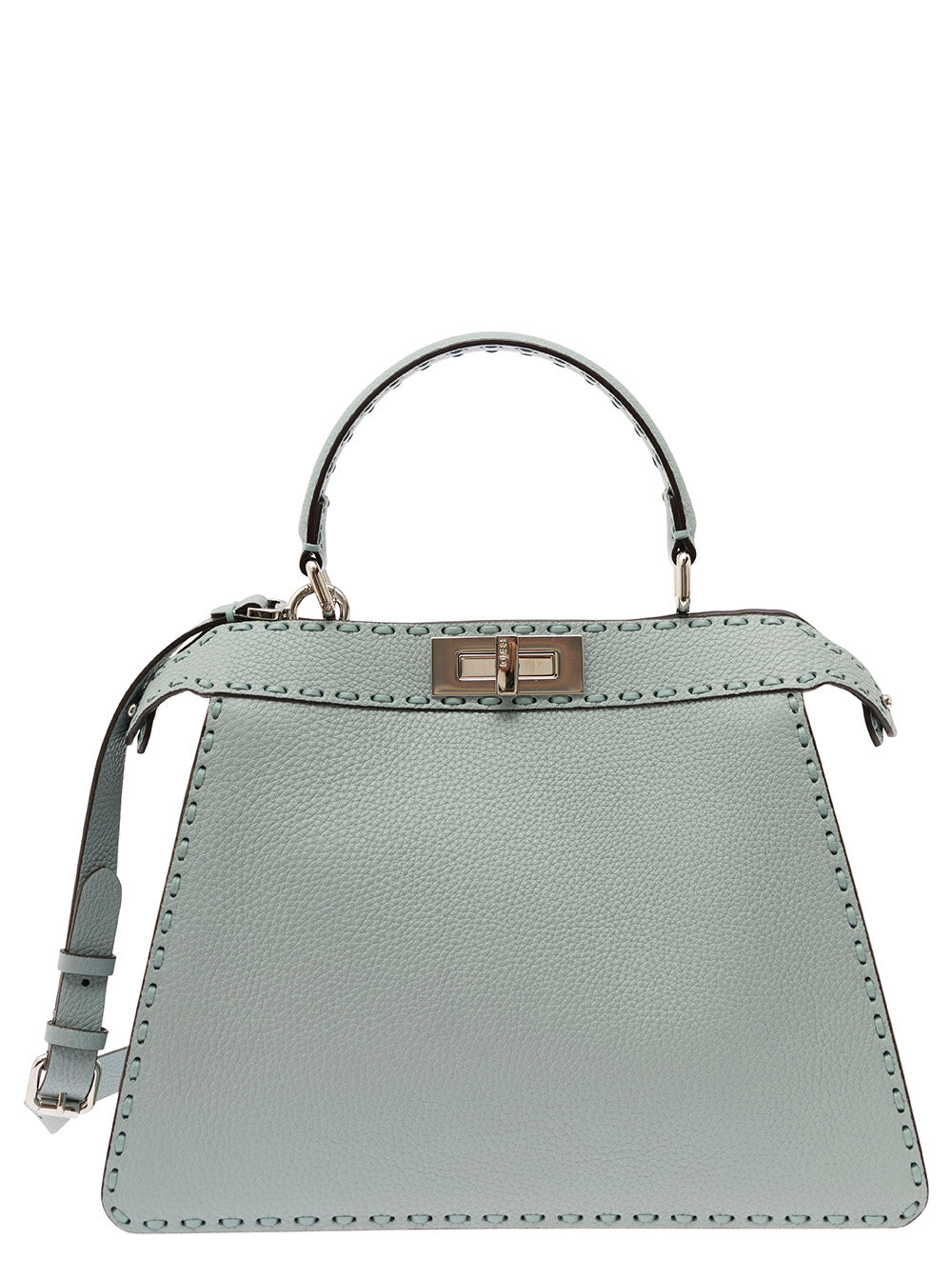 Fendi Women 'Peekaboo Iseeu Medium' Grey Handbag With 646 Hand-Sewn Topstitches Woman