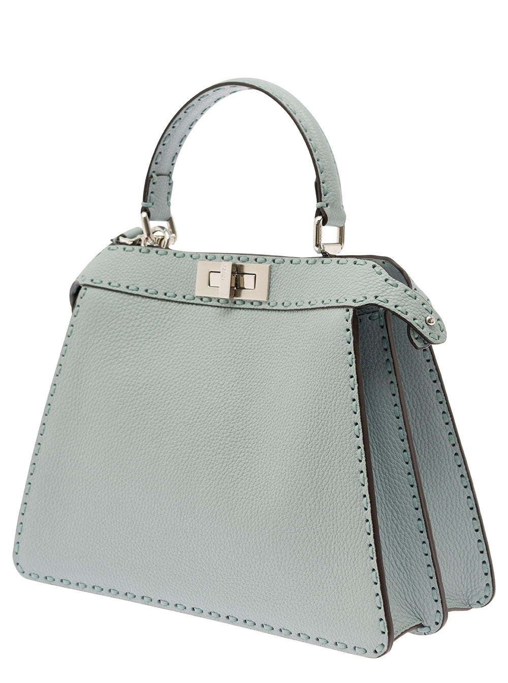 Fendi Women 'Peekaboo Iseeu Medium' Grey Handbag With 646 Hand-Sewn Topstitches Woman