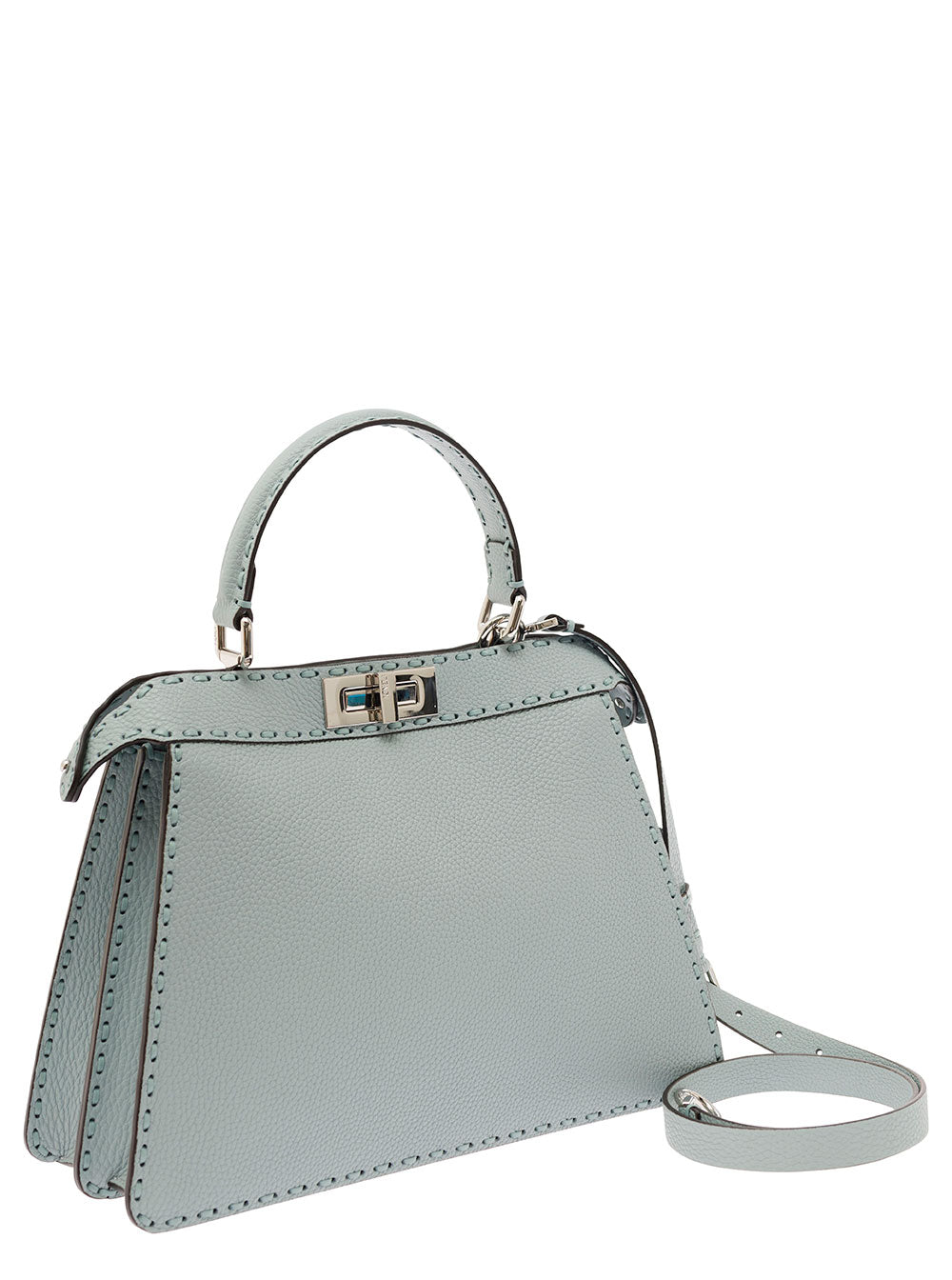 Fendi Women 'Peekaboo Iseeu Medium' Grey Handbag With 646 Hand-Sewn Topstitches Woman