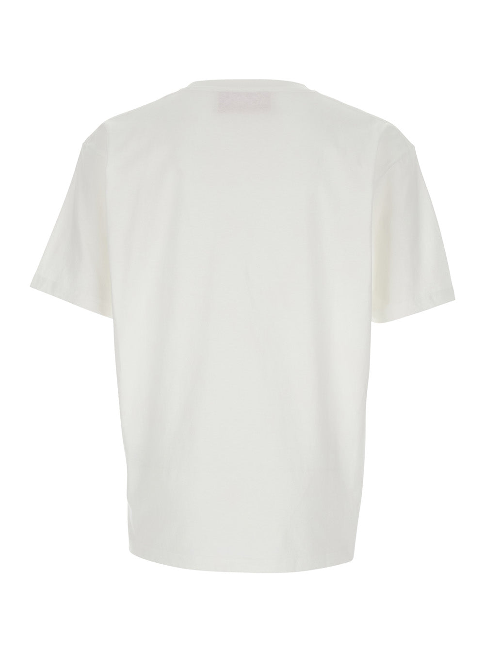 Valentino Men 'Chez' White Crewneck T-Shirt With Maxi Logo Print On The Front In Cotton Man