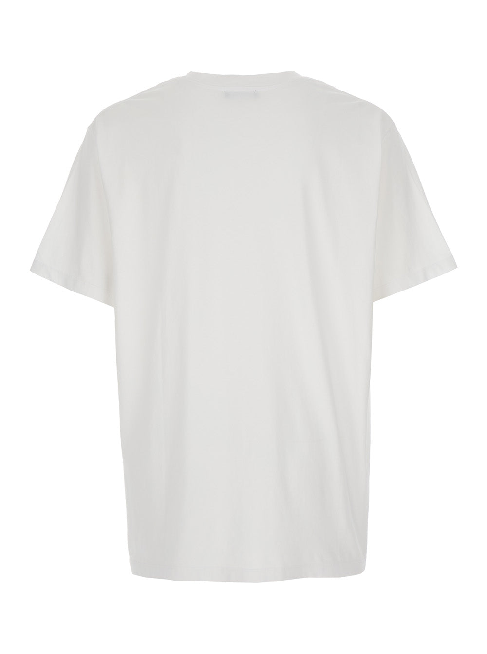 Balmain Men White Crewneck T-Shirt With Logo Lettering On The Front In Cotton Man