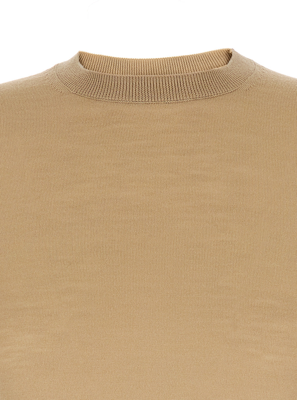 Max Mara Women 'Gerico' Beige Crewneck Sweater With Short Sleeves In Wool Woman