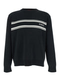 Gucci Men Black Sweater With Logo Lettering On The Front In Wool Man