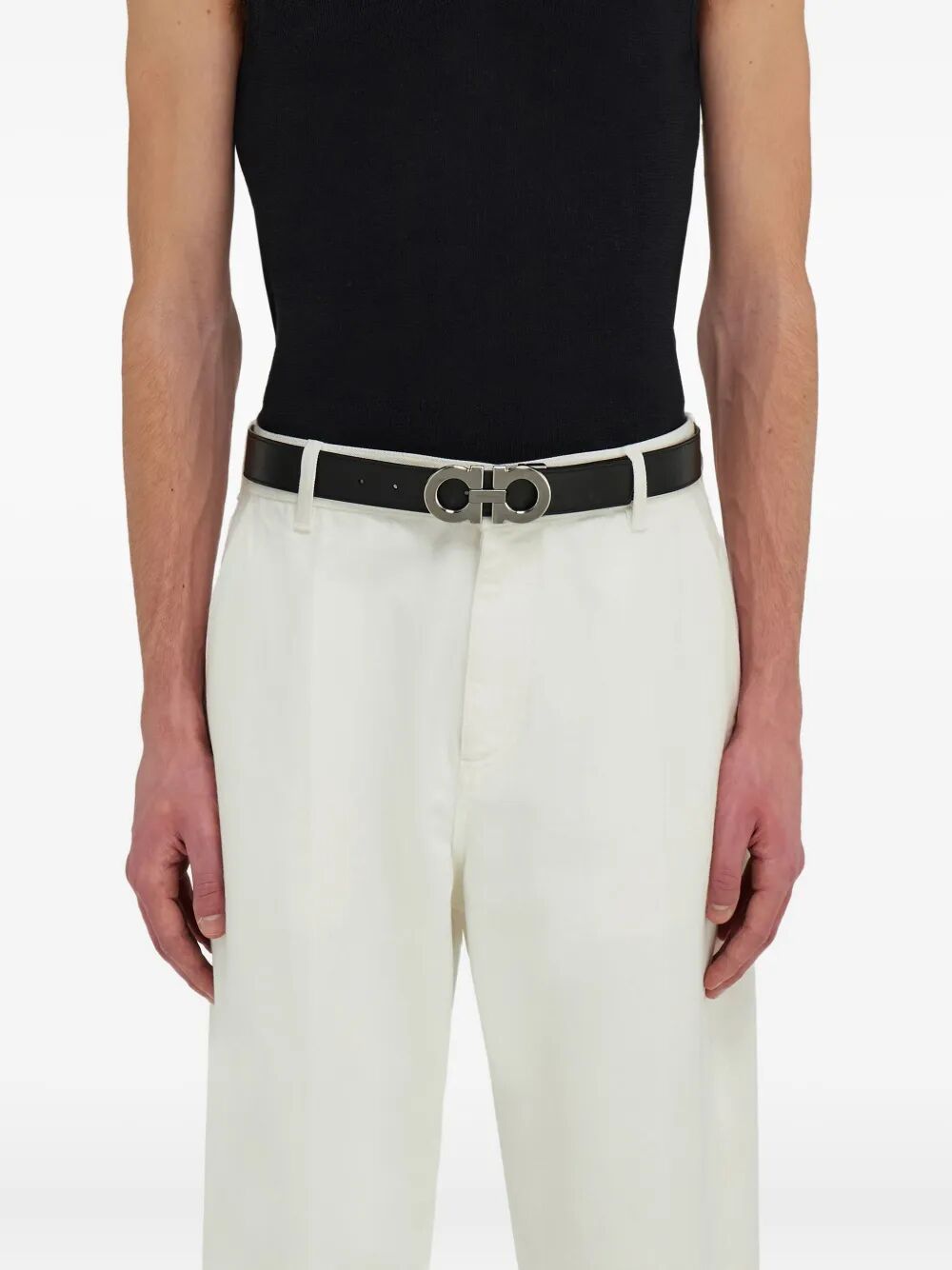 Ferragamo Men Cintura Reversibile E Regolabile Gancini