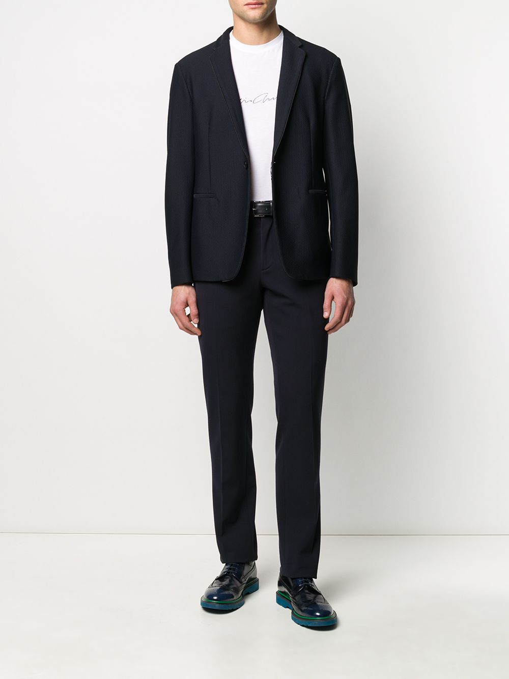 Giorgio Armani Men Asv Stretch-Viscose T-Shirt With Signature Logo